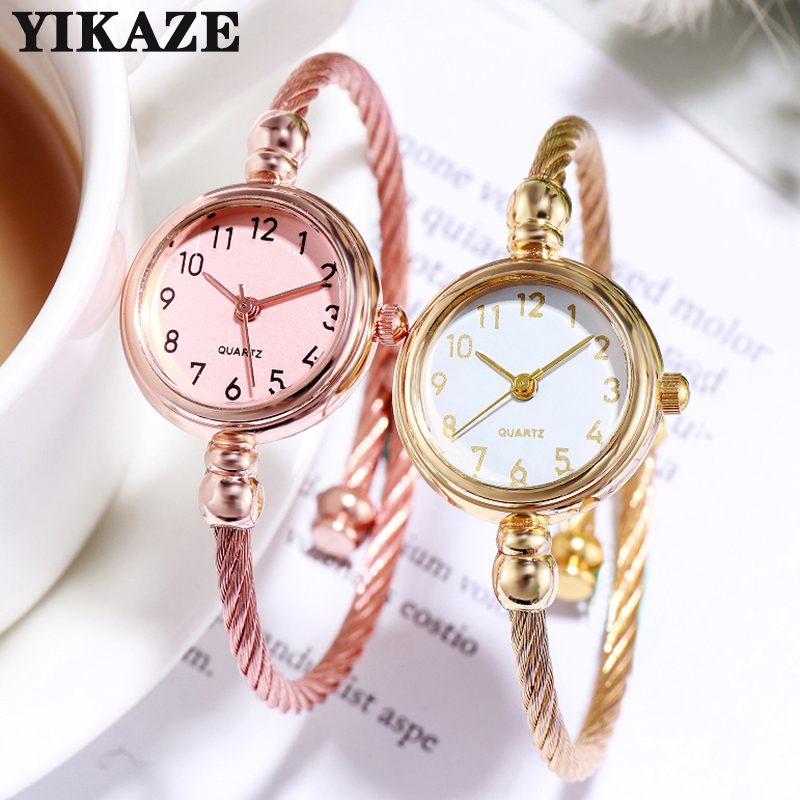 Luxury Watch For Girls - YIKAZE Women Watches Small Gold Bangle