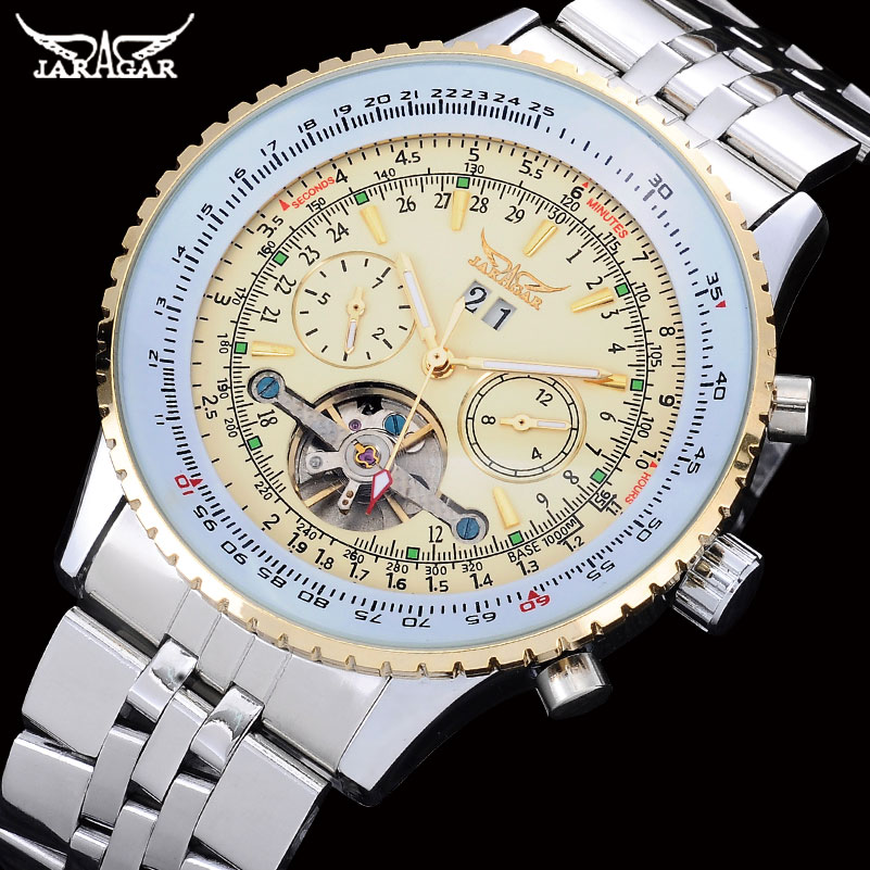 Automatic Pilot Watch - JARAGAR Mens Watches Luxury Stainless Steel