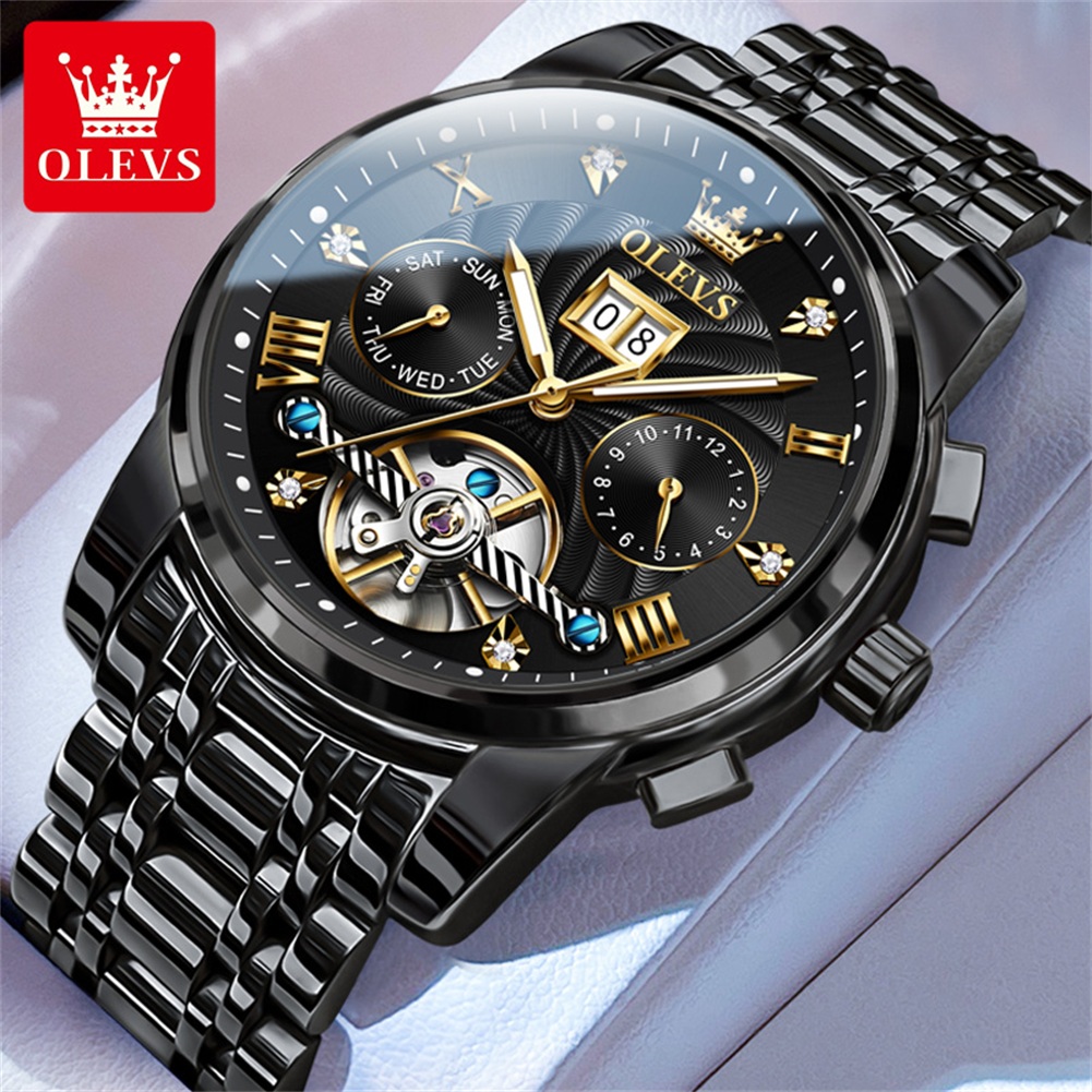 Automatic Pilot Watch - OLEVS Classic Men's Watches Tourbillon Multi-function
