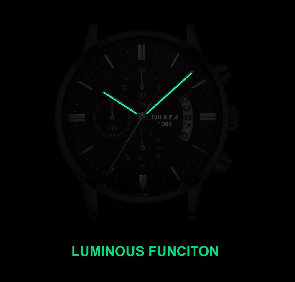 NIBOSI Stainless Steel Black Q - Luxury Watch Manufacturers ulasan dan harga