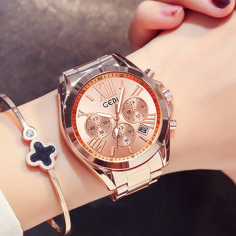 Luxury Rose Gold Women Casual  - Luxury Watch Unique ulasan dan harga