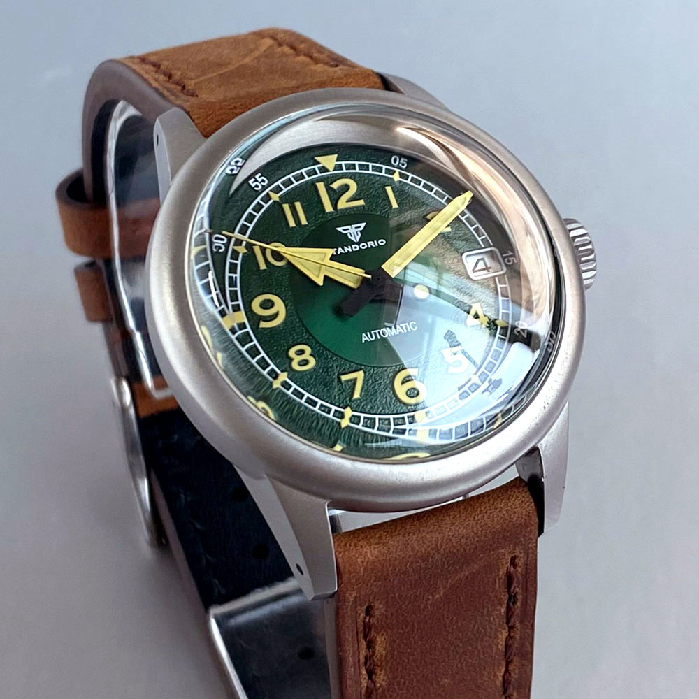 Custom New 36mm Double Domed S - Automatic Pilot Watch ulasan dan harga
