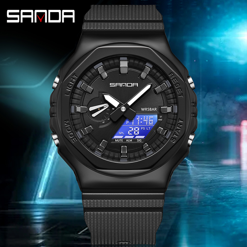 SANDA Top Brand Luxury Male El - Luxury Watch G Shock ulasan dan harga