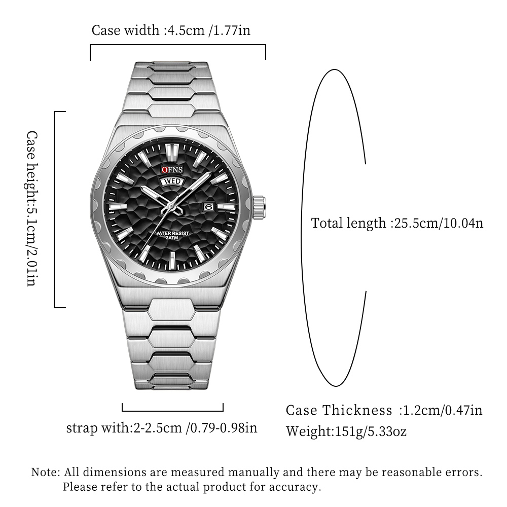 OFNS Business Men Clock Quartz - Luxury Watch Green Dial ulasan dan harga