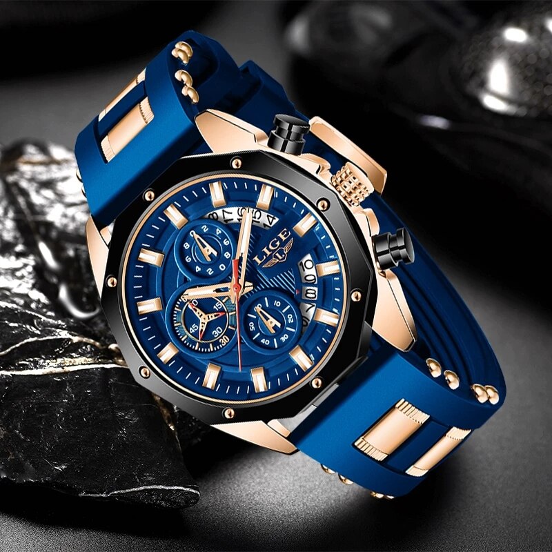 LIGE Fashion Men Watches Top B - Luxury Watch Manufacturers ulasan dan harga