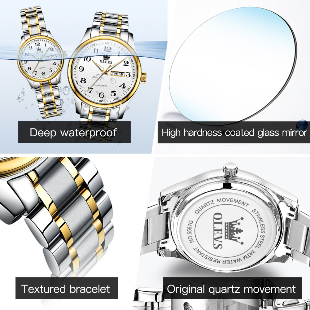 OLEVS New Fashion Couple Watch - Luxury Watch Uk ulasan dan harga