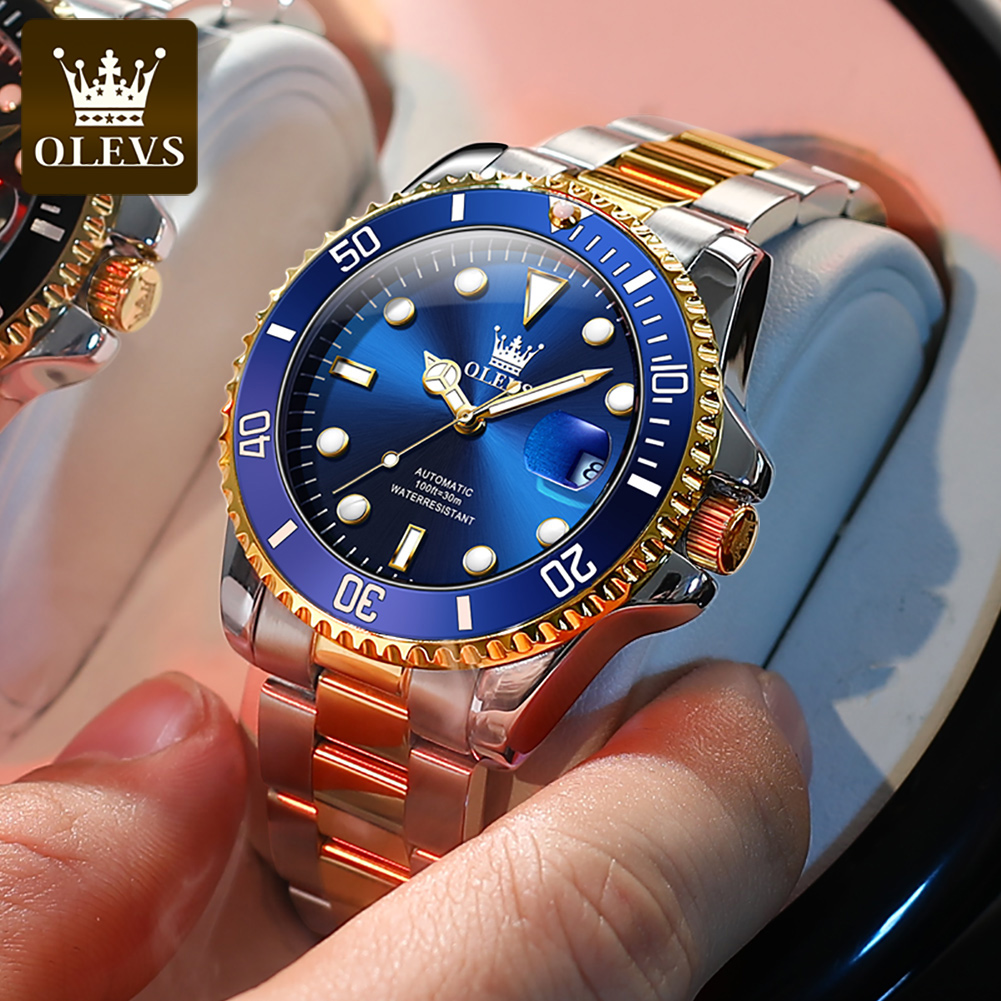 OLEVS Men Automatic Watch Luxu - Rolex Watch Submariner ulasan dan harga