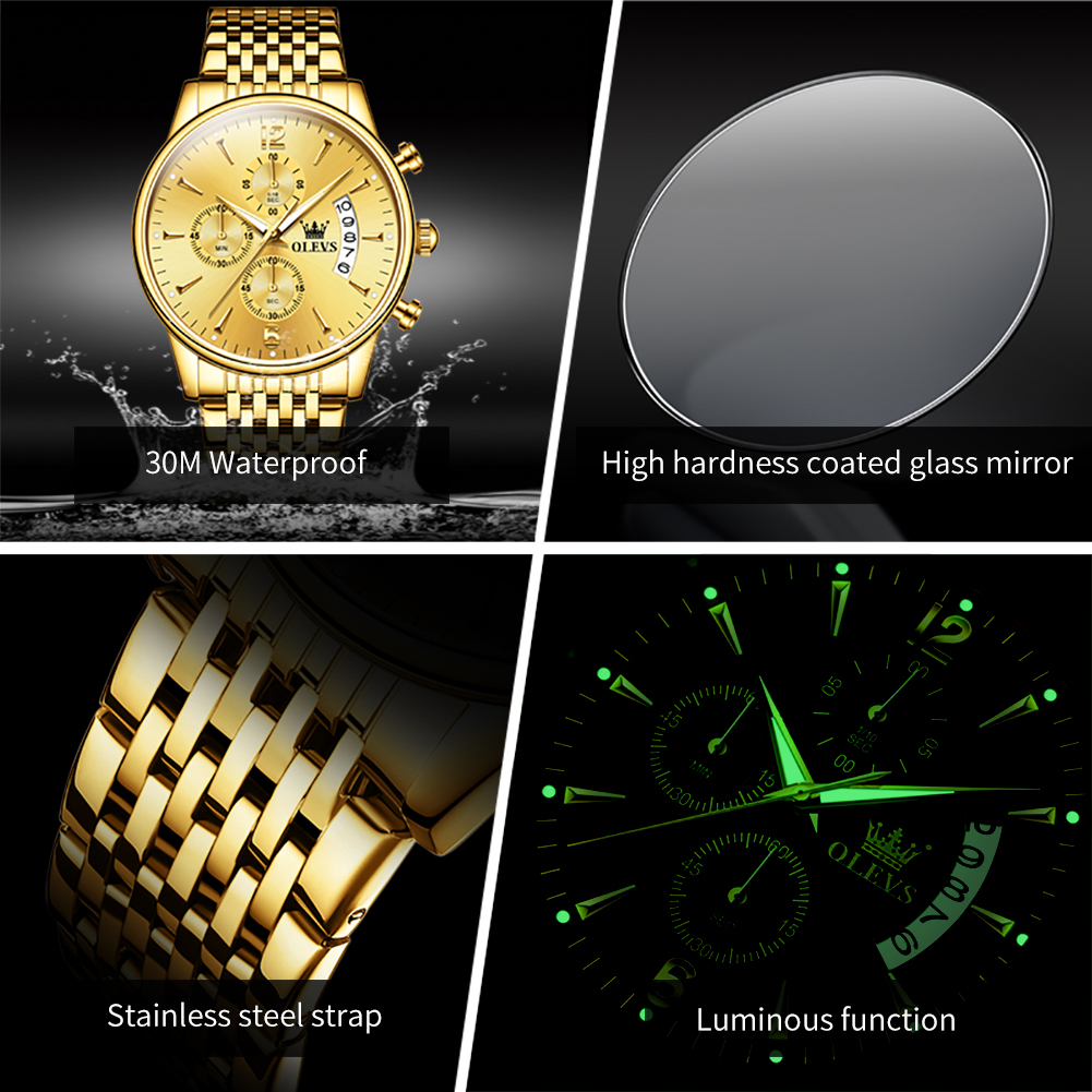OLEVS Brand Luxury Gold Quartz - Luxury Watch Manufacturers ulasan dan harga