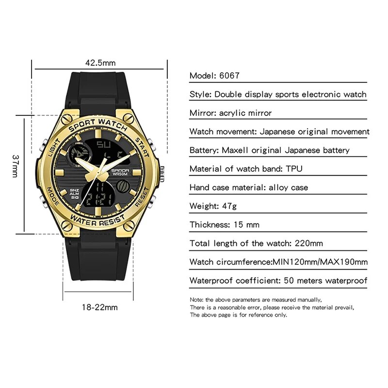 SANDA Brand G Style LED Digita - Perpetual Calendar Watch ulasan dan harga