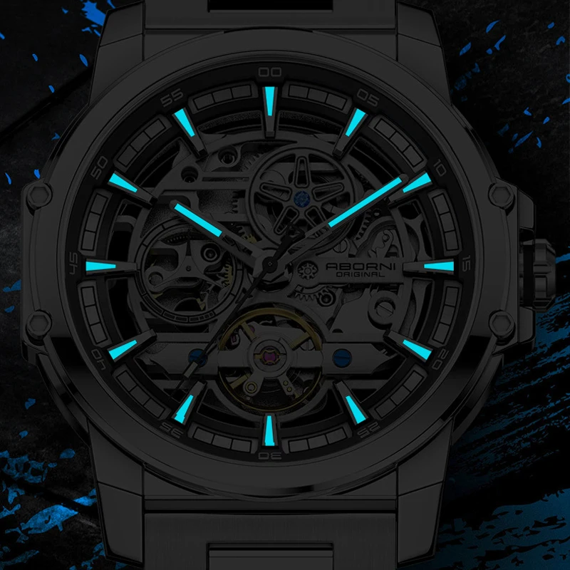 ABORNI 9039 Unique Design Skel - Automatic Pilot Watch ulasan dan harga