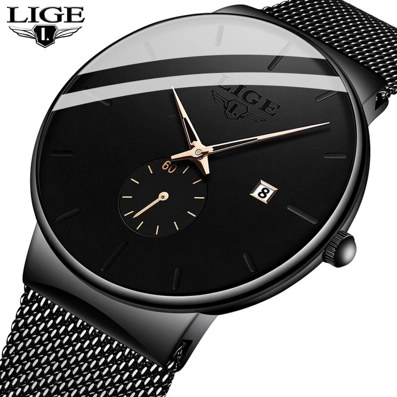 LIGE Fashion Mens Watches Top  - Luxury Watch Manufacturers ulasan dan harga