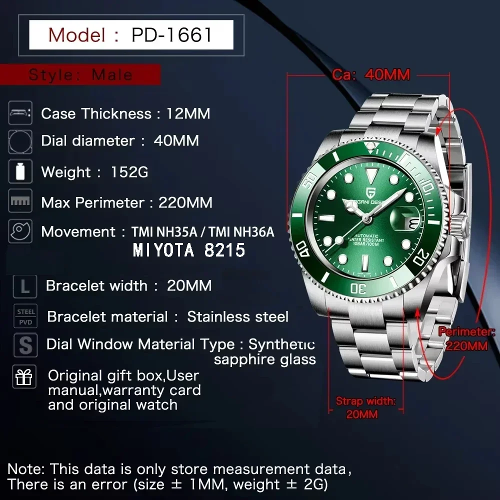 PAGANI DESIGN 2026 New Luxury  - Rolex Watch Submariner ulasan dan harga