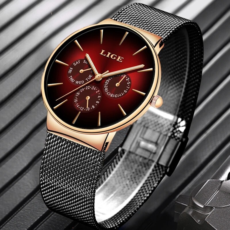New LIGE Fashion Mens Watches  - Luxury Watch Manufacturers ulasan dan harga