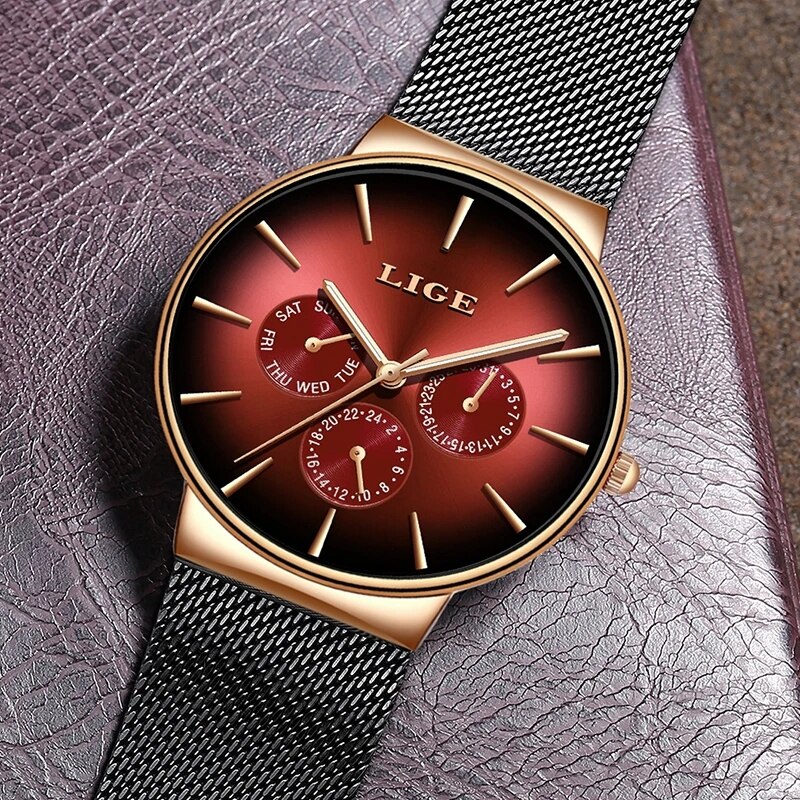 New LIGE Fashion Mens Watches  - Luxury Watch Manufacturers ulasan dan harga